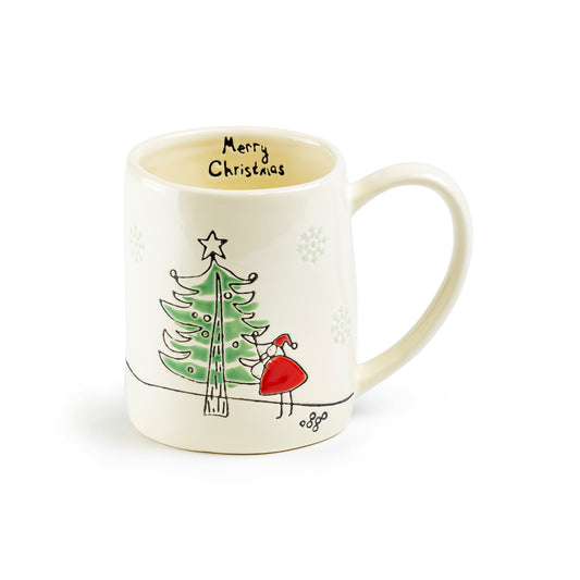 Santa’s Christmas Tree Organic Shape Mug