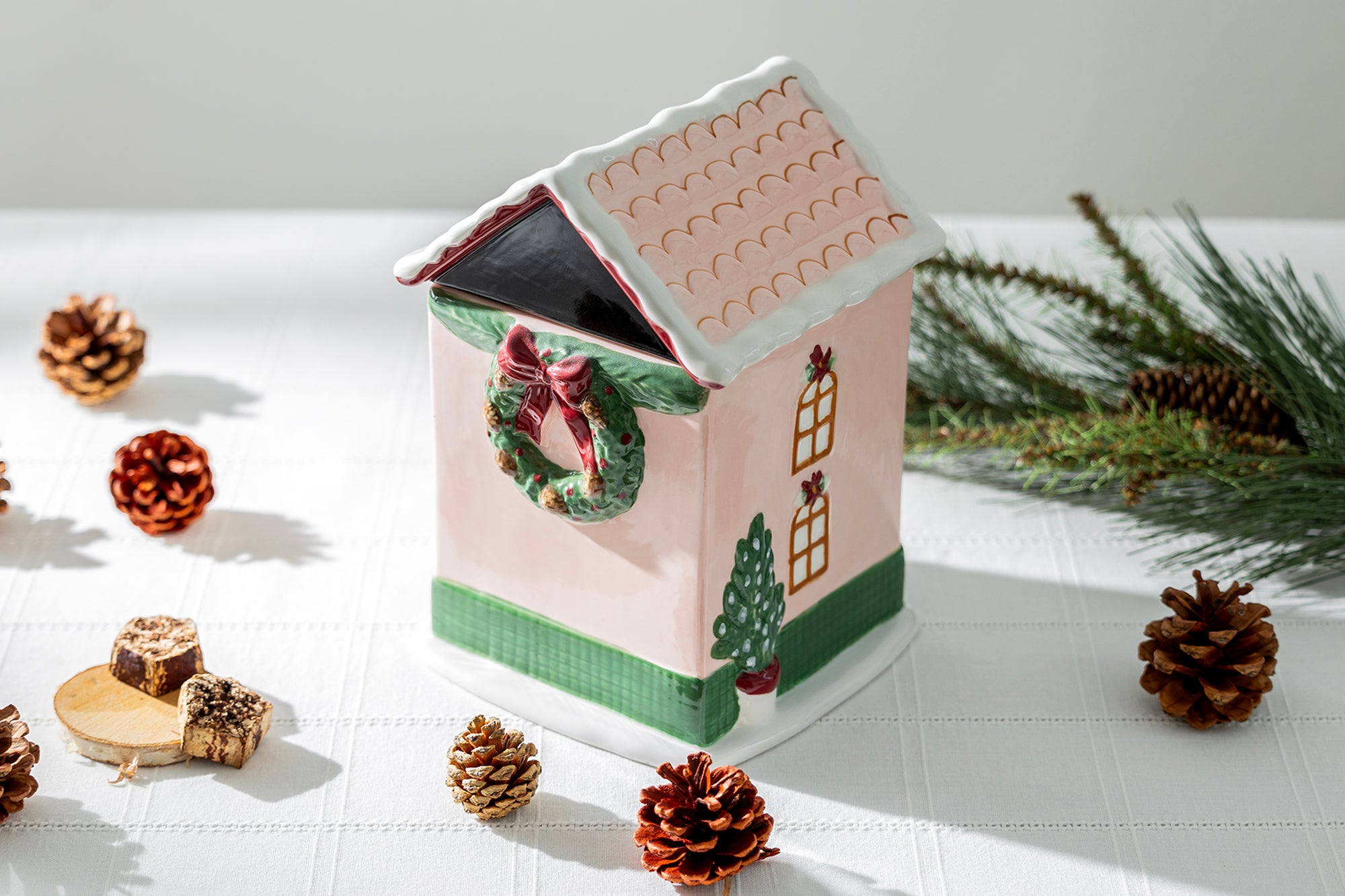 3 newest Ceramic Christmas House Cookie Jars 6x6