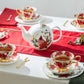 Gracie Bone China Cardinal Poinsettia Gold 9-piece Tea Set