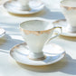 Grace Teaware White Gold Lace Fine Porcelain Tea Cup and Saucer wedding bridal shower tea cups