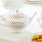 Pink Stripe with Gold Dots Fine Porcelain Tea Set