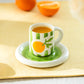Citrus Stripe 4oz Demitasse Cup and Saucer