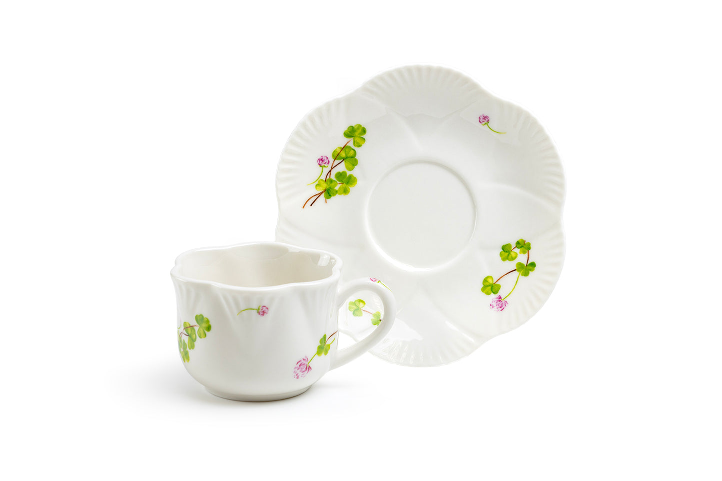 Julia's Clover Garden Fine Porcelain Tea Cup and Saucer