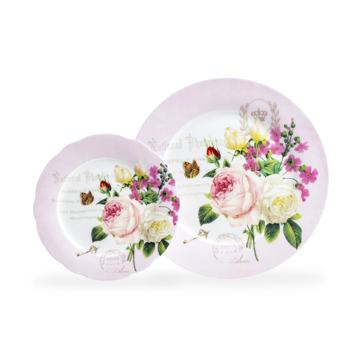 Liz's Rose Garden Bone China Dessert/Dinner Plate