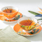 Gracie Bone China Bird of Paradise Bone China Tea Cup and Saucer Set