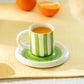 Citrus Stripe 4oz Demitasse Cup and Saucer