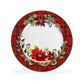 Poinsettia Pine Cone Fine Porcelain Dessert/Dinner Plate