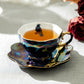 Grace Teaware crow raven with roses luster tea cup