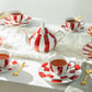 Red Carousel Fine Porcelain 11-Piece Tea Set