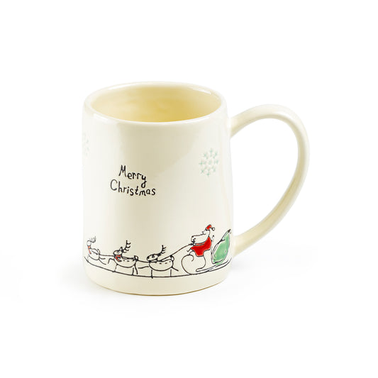 Santa’s Sleigh Ride Organic Shape Mug