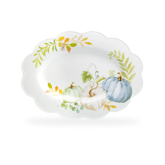 Potter's Studio 16" Fall Pumpkin Scallop Serving Platter