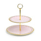 Pink Floral Toile Fine Porcelain 2-Tier Server