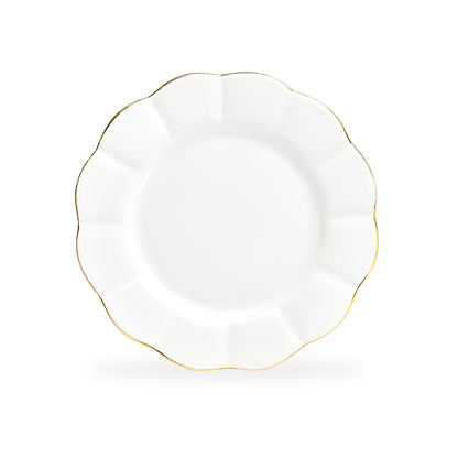Grace Teaware White Gold Scallop Fine Porcelain Dessert Plate