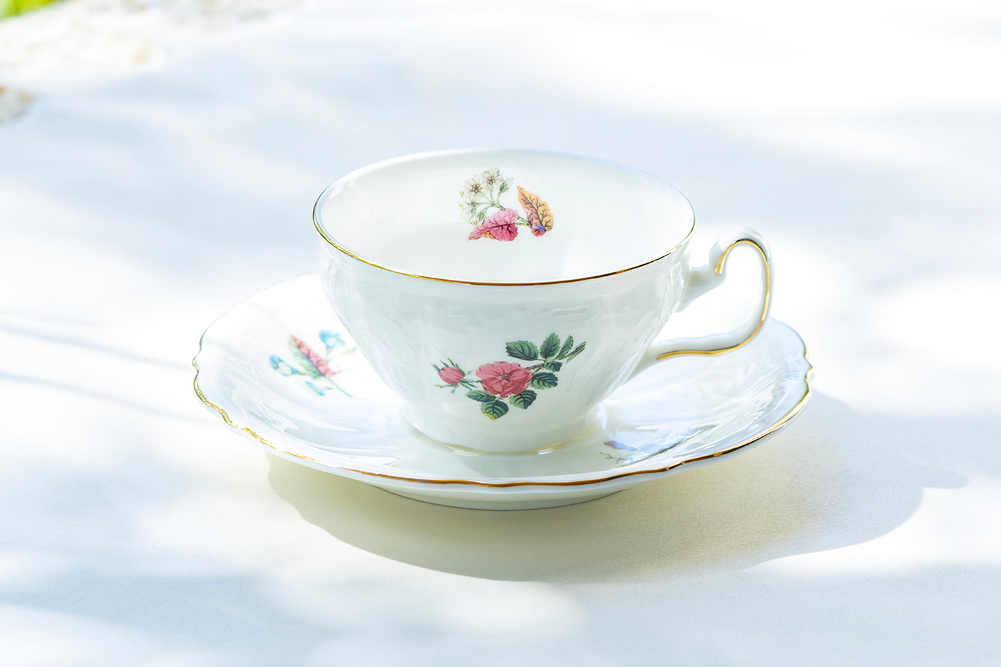 Gracie Bone China Anna Garden Bone China Cup and Saucer set of 1