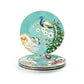 Peacock Lotus Garden Green Fine Porcelain Dessert Plate