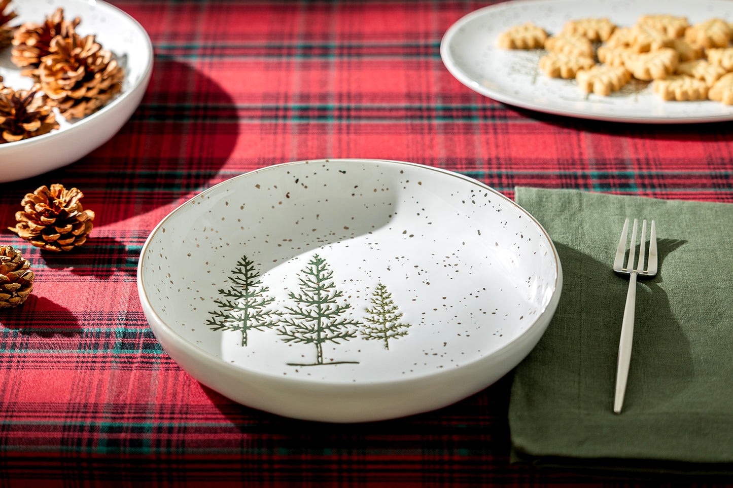 Winter Pine Trees 10" Pasta Bowl