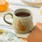 Pressed Fall Leaves Crackle Glazed Mug