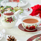 Poinsettia Pine Cone Fine Porcelain Tea For One Set