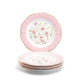 Grace Teaware Pink Corn Flowers with Pink Rim Fine Porcelain Dessert Salad Plate set of 4