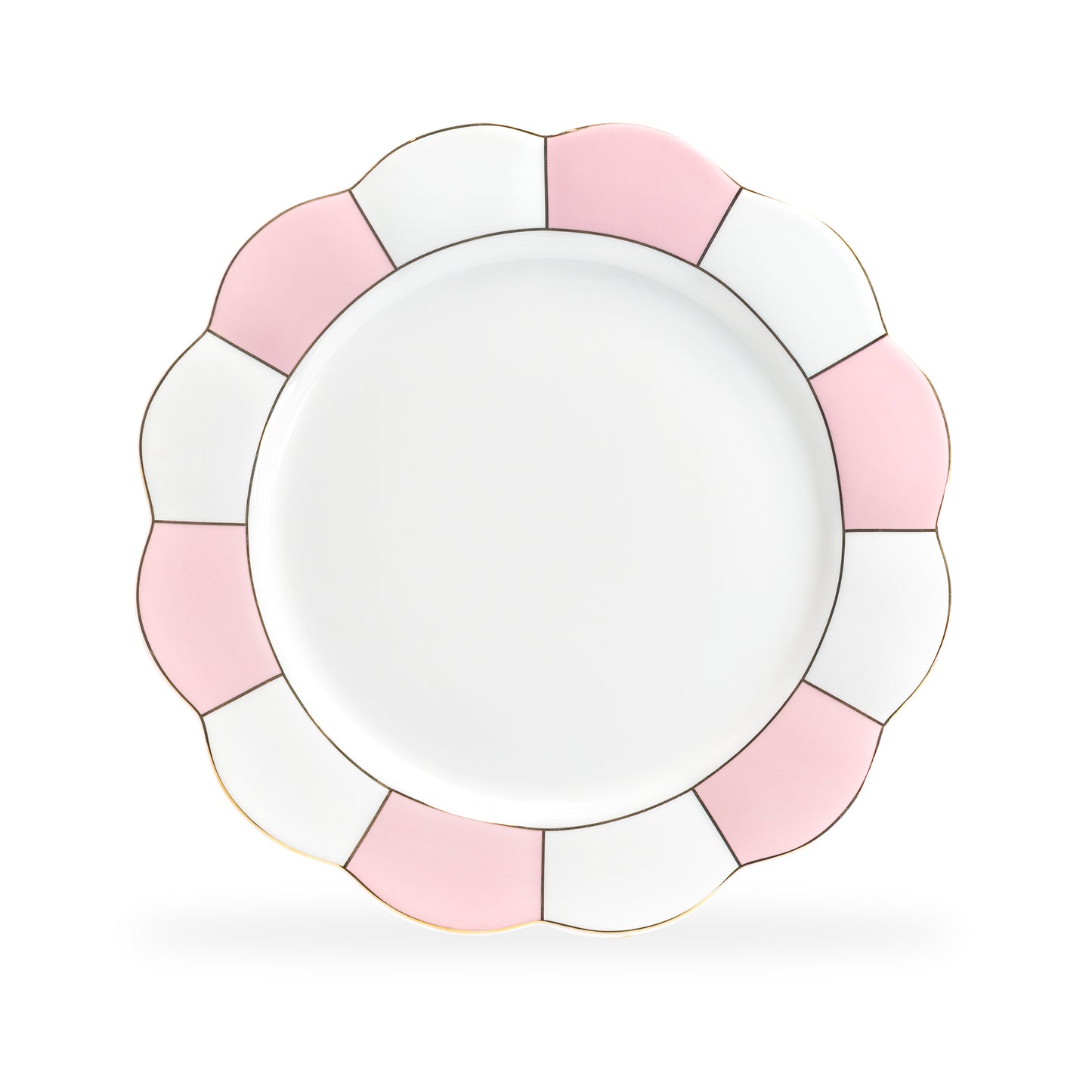 Grace Teaware Pink Gold Scallop Fine Porcelain Dinner Plate