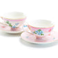 Pink Flower Garden Fine Porcelain Cup and Saucer Sets