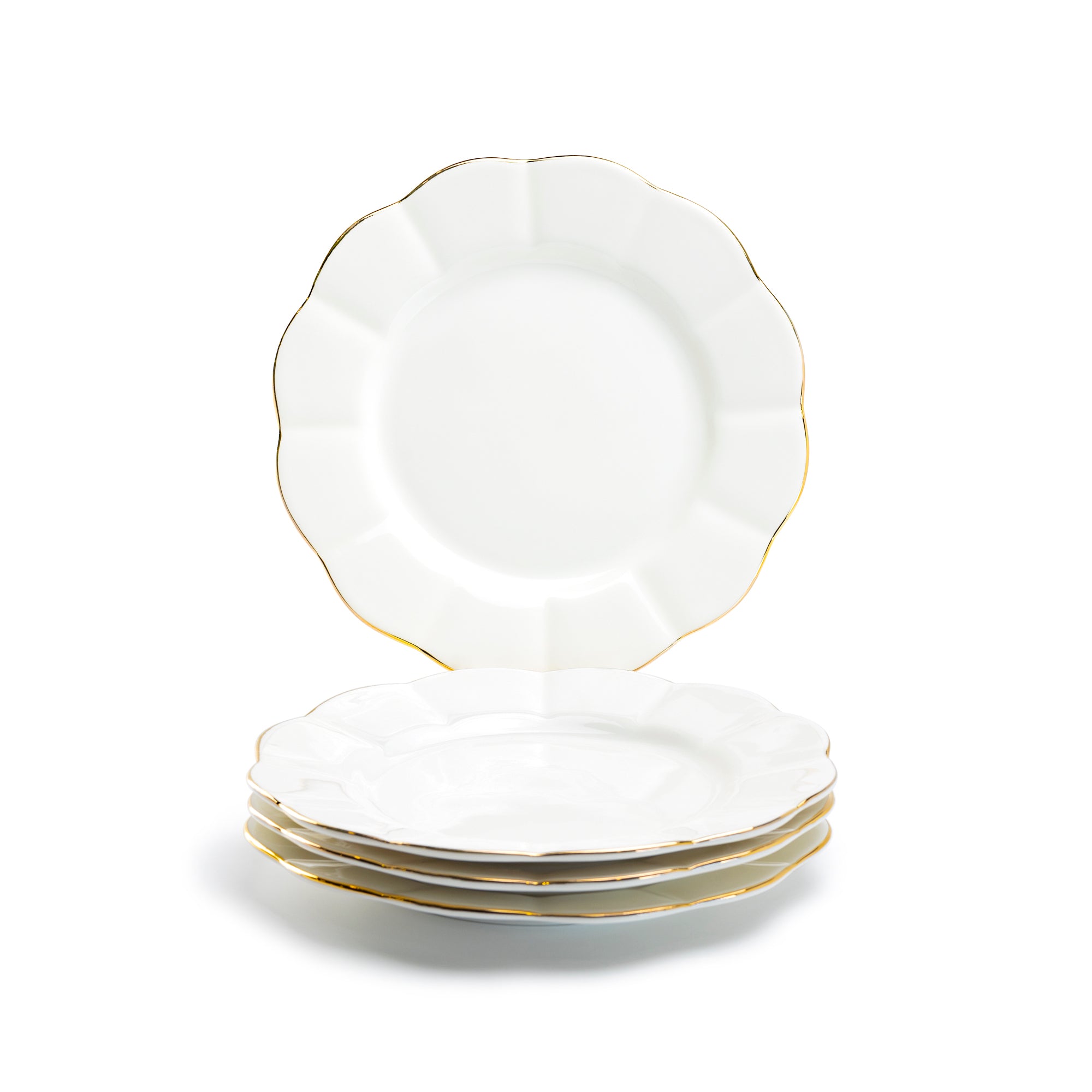 White and shop gold plate set