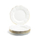 Grace Teaware White Gold Scallop Fine Porcelain Dessert Plate set