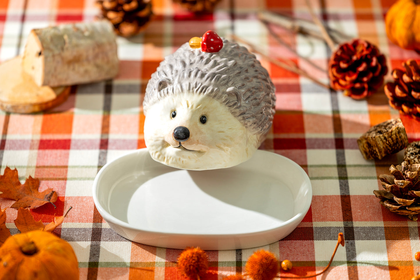 Hedgehog with Mushroom Butter Dish