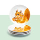 Potter's Studio 8.5" Happy Squirrel Salad / Dessert Plate set of 4