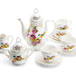 Grace Teaware Floral Bird Fine Porcelain 11-Piece Children's Tea Set