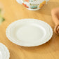 White Lace Embossed Fine Porcelain Dessert/Dinner Plate
