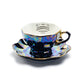 Grace Teaware Ouija Board Black Gold Luster Fine Porcelain Tea Cup and Saucer