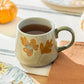 Pressed Fall Leaves Crackle Glazed Mug