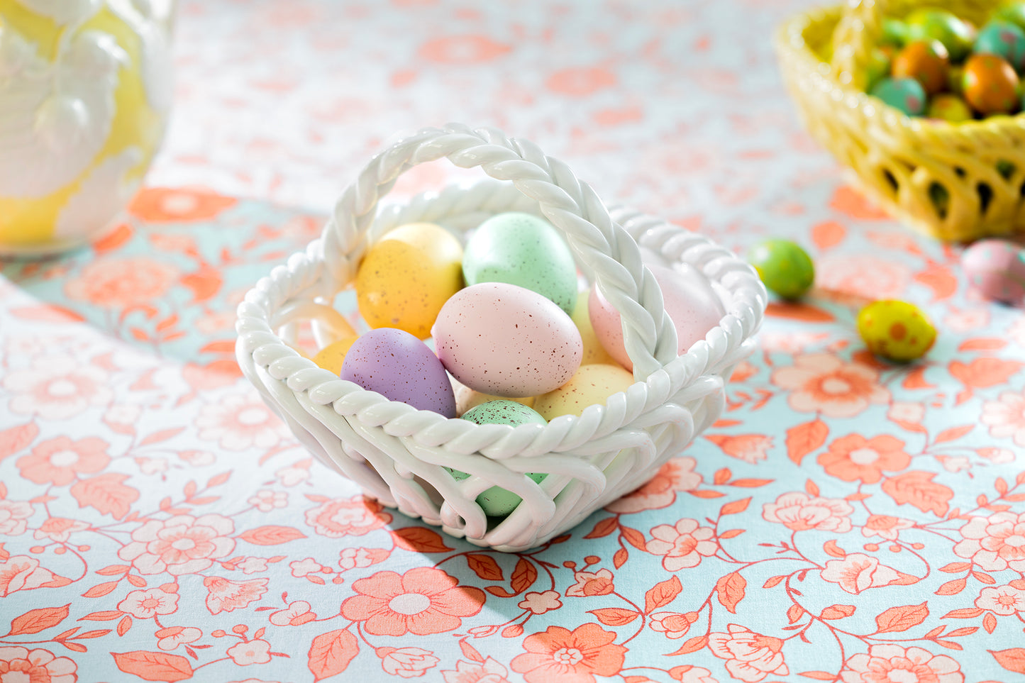 Hand Woven Easter Medium Basket - White