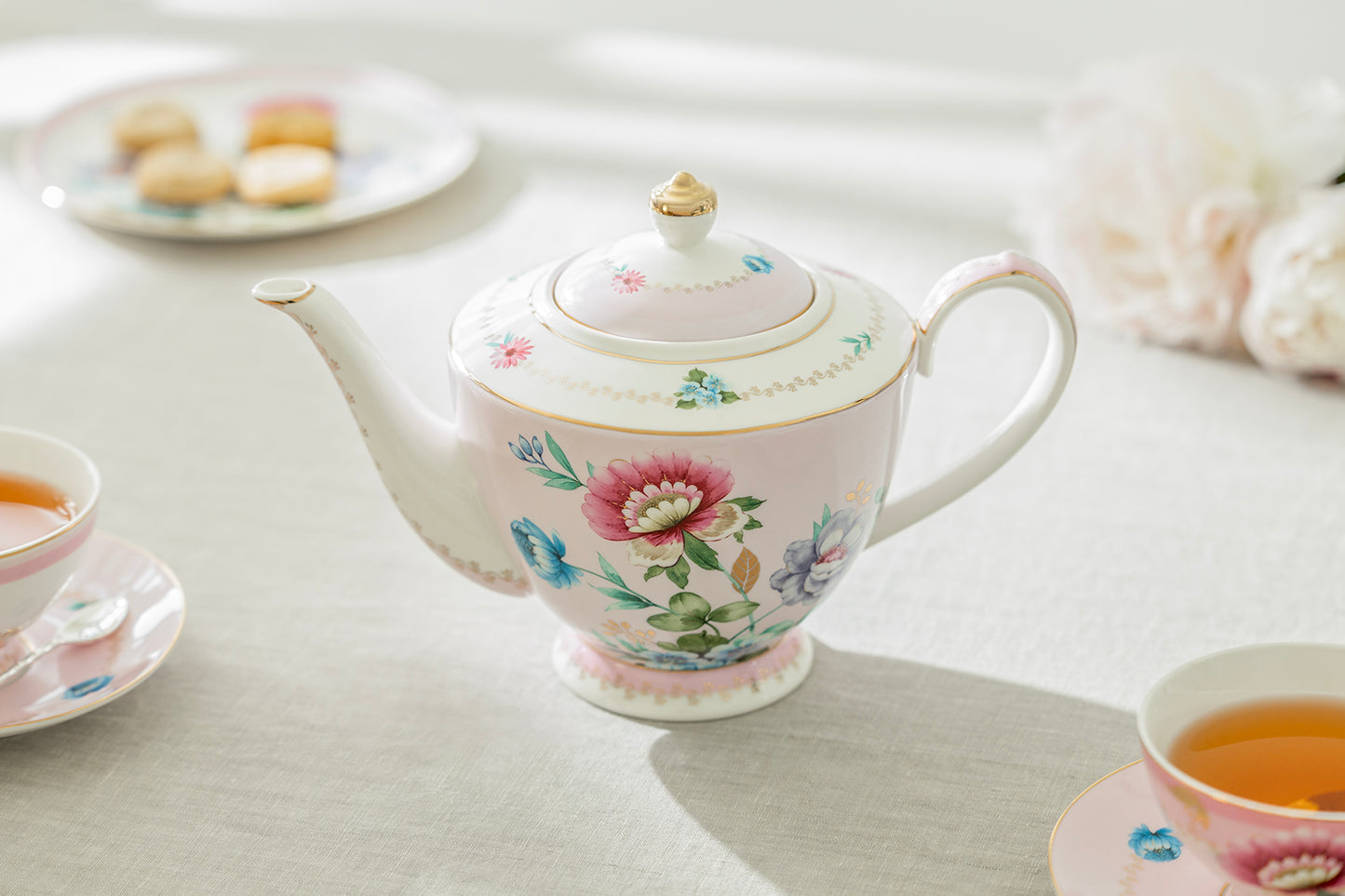 Pink Flower Garden Fine Porcelain Tea Set