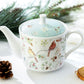 Winter Cardinals Fine Porcelain Teapot