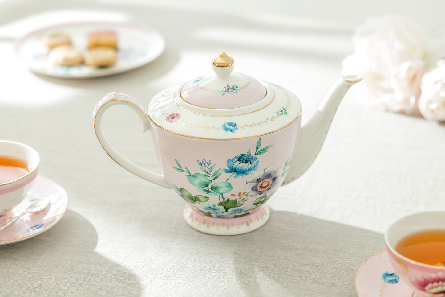 Pink Flower Garden Fine Porcelain Tea Set