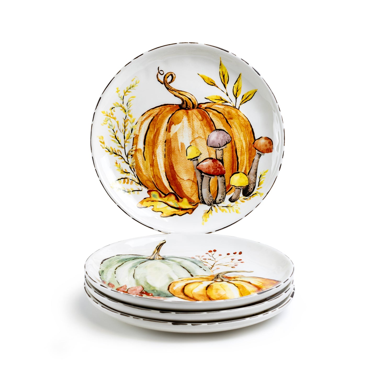 Potter's Studio 8.75" Fall Pumpkins Salad / Dessert Plate