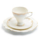 White Gold Lace Fine Porcelain Tea Cup and Saucer