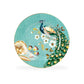 Peacock Lotus Garden Green Fine Porcelain Dessert Plate