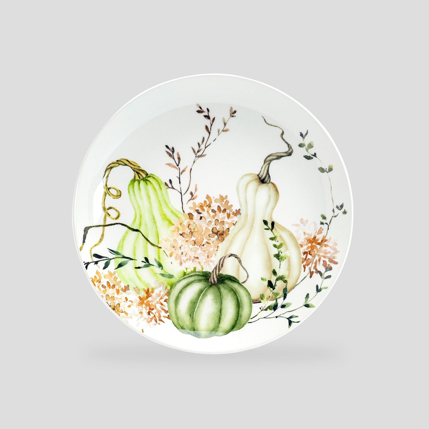Potter's Studio 8.5" Fall Pumpkins Green Harvest Salad / Dessert Plate