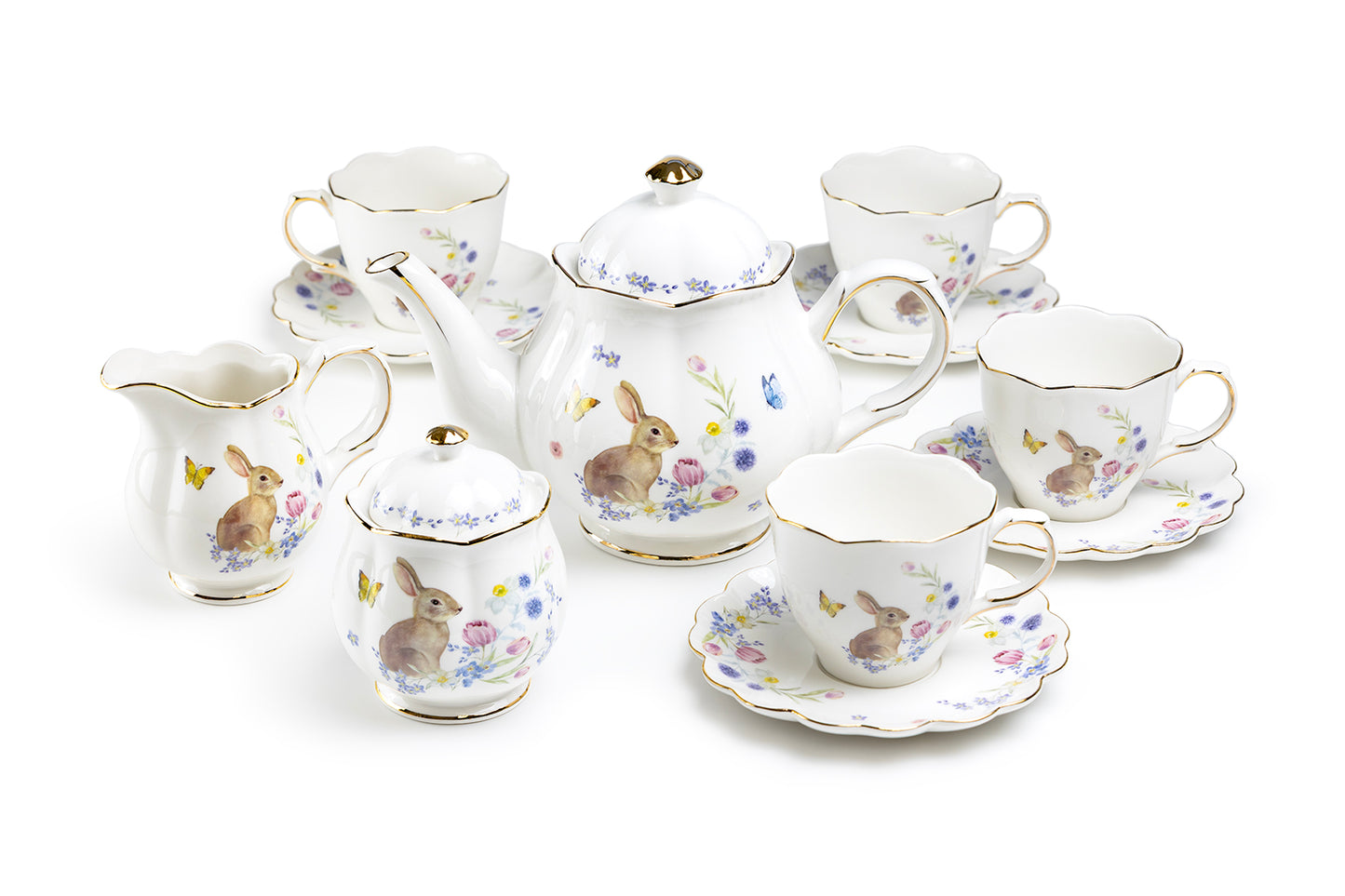 Meadow Bunny Fine Porcelain Tea Set