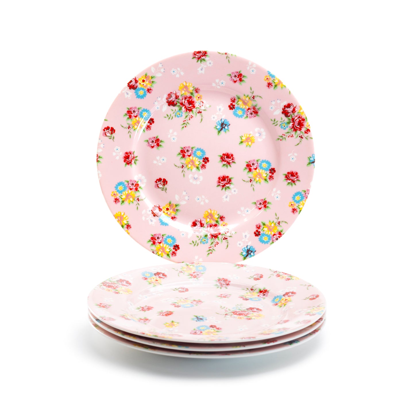 Grace Teaware 8" Pink Shabby Rose Fine Porcelain Dessert Plate set