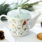 Winter Cardinals Fine Porcelain Teapot