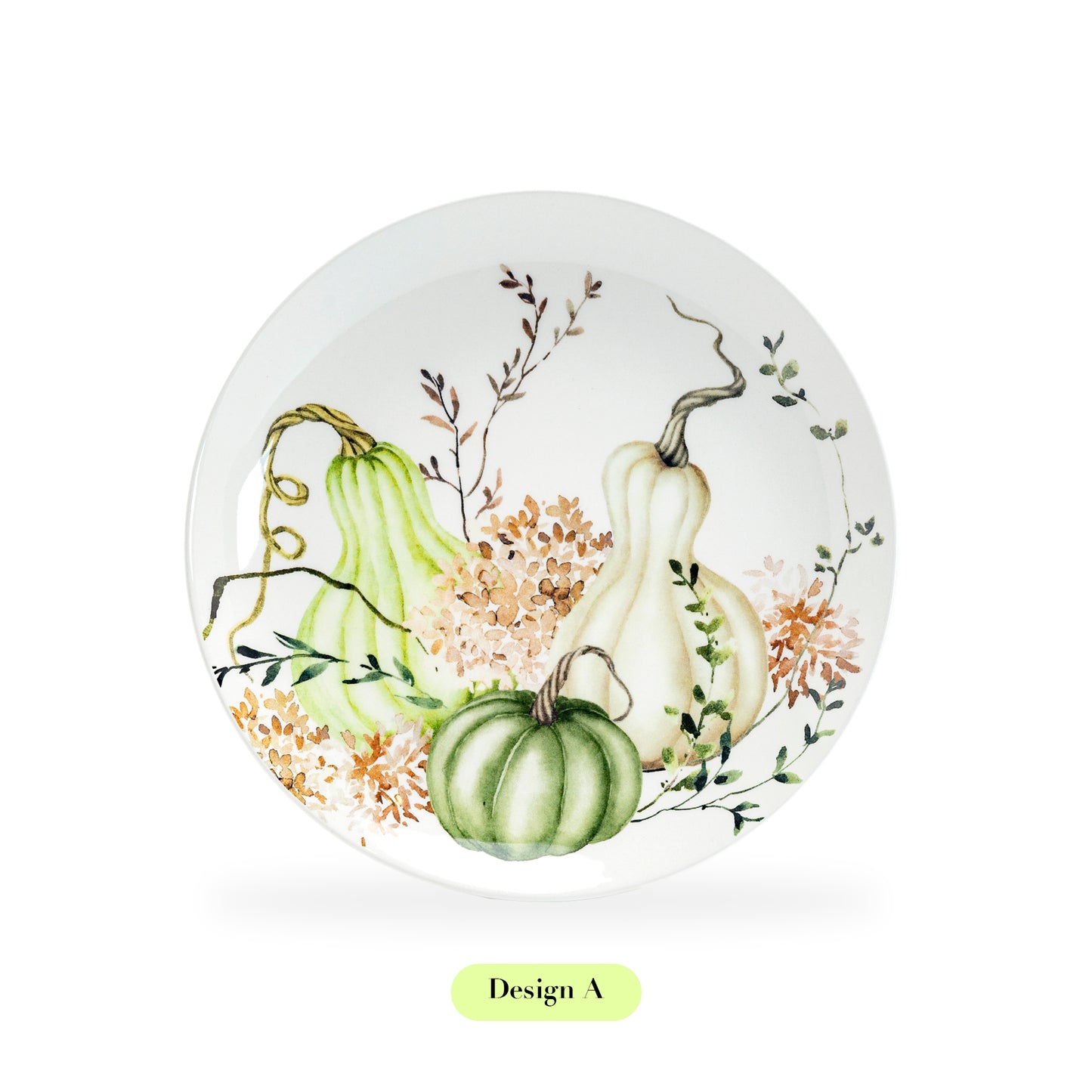 Potter's Studio 8.5" Fall Pumpkins Green Harvest Salad / Dessert Plate design A