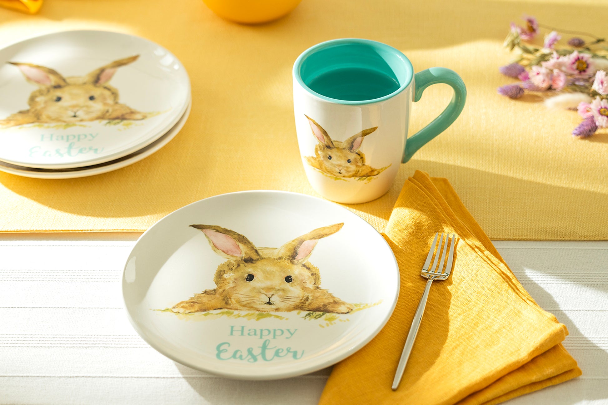 Easter Bunny Rabbit Salad Plates Set Of Easter Bunny Spring