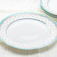 Grace Teaware 11" Turquoise Josephine Grey Dots Fine Porcelain Dinner Plates