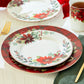 Poinsettia Pine Cone Fine Porcelain Dessert/Dinner Plate