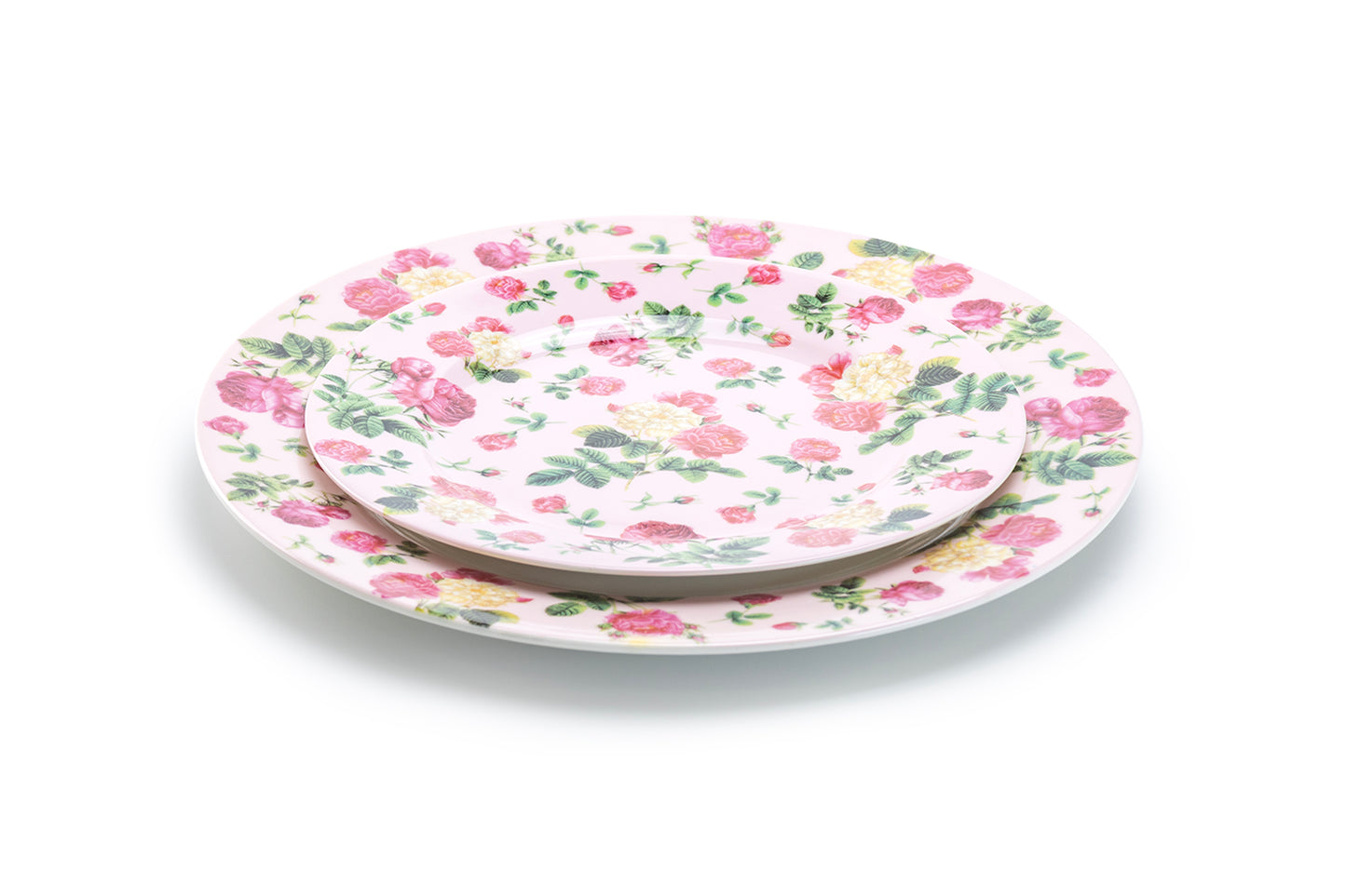 Pink Cottage Rose Chintz Fine Porcelain Dessert / Dinner Plate