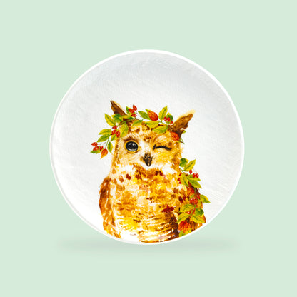 Potter's Studio 8.5" Happy Owl Salad / Dessert Plate